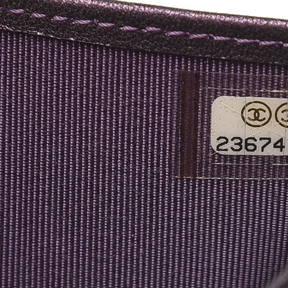 Chanel Metallic Lambskin Quilted Compact Flap Wallet Purple 8 of 9