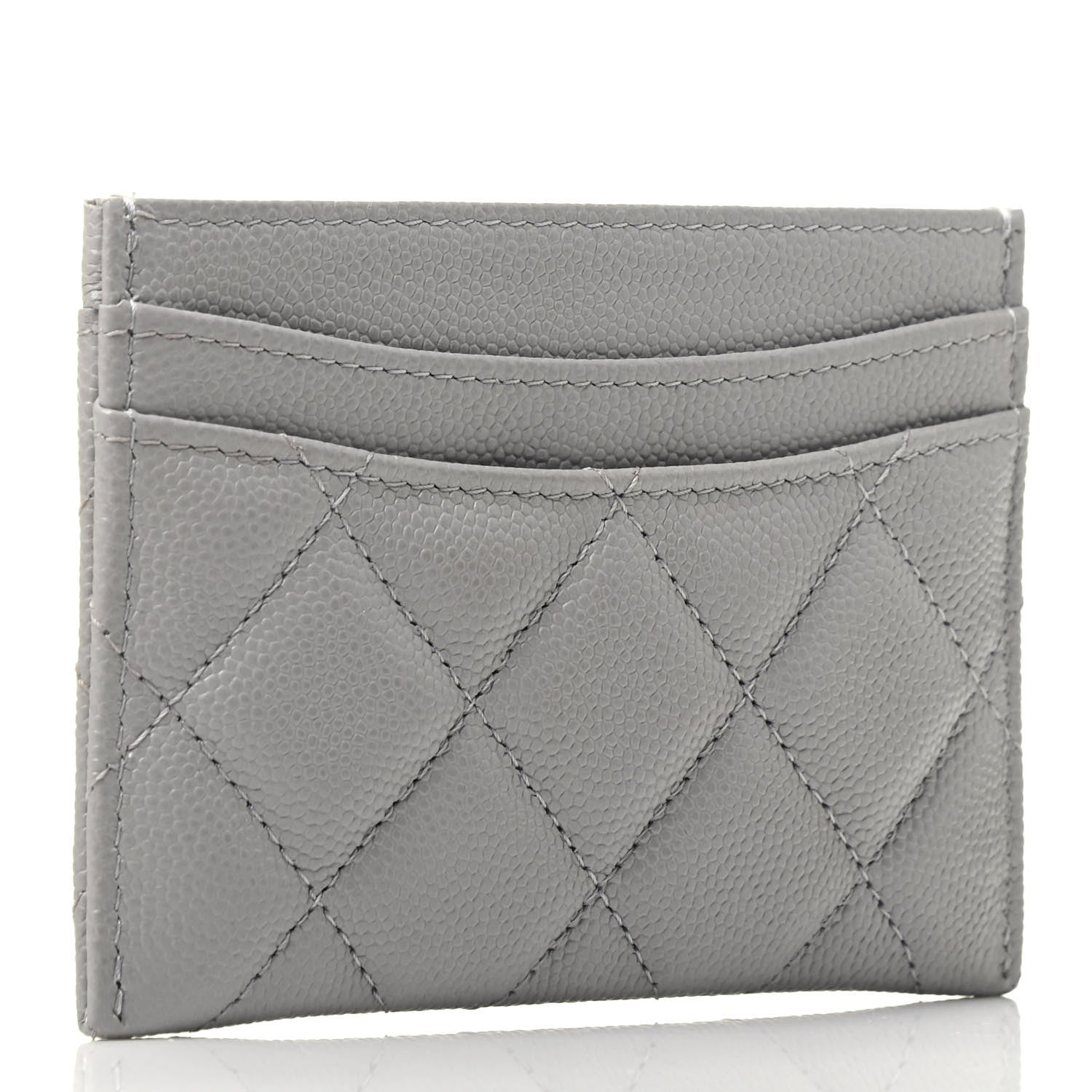 Chanel Caviar Quilted Card Holder Grey 2 of 3