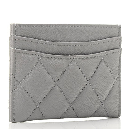 Chanel Caviar Quilted Card Holder Grey 2 of 3