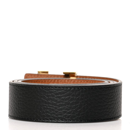 Louis Vuitton Taurillon Calfskin 30mm LV Initiales Reversible Belt 80 32 Black 2 of 5