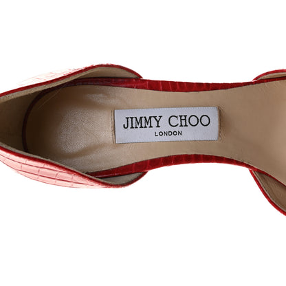 Jimmy Choo Calfskin Crocodile Embossed Pumps 40 6 of 8