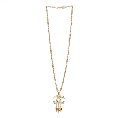 Chanel Fretwork CC Spindles Long Necklace Gold 3 of 6