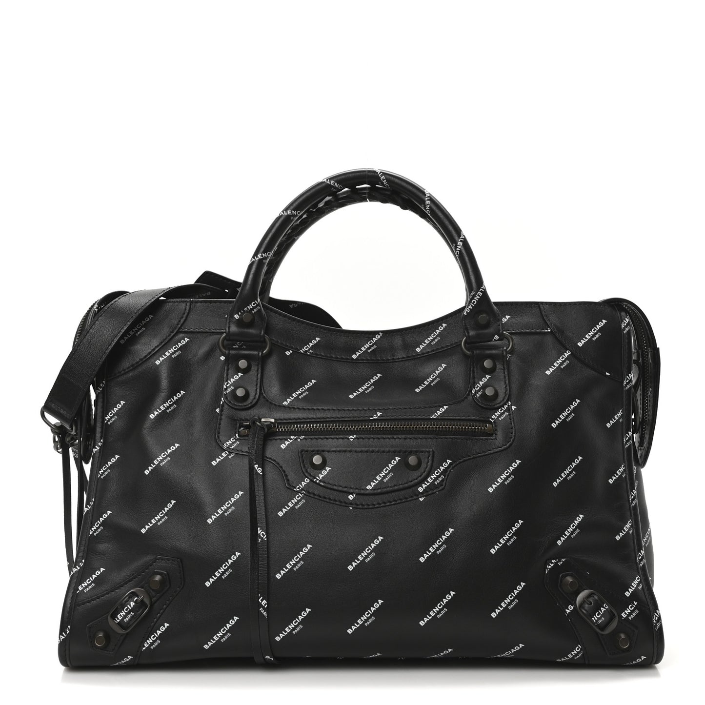 Veau Allover Logo Classic Hardware City Black White