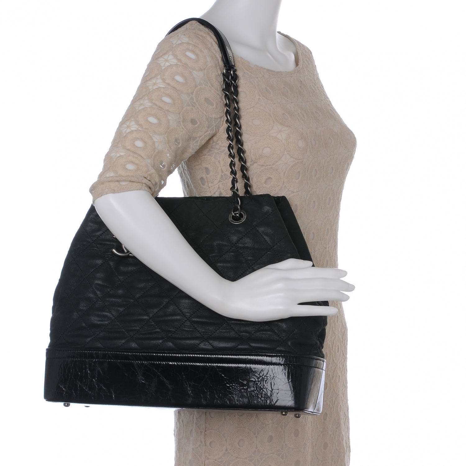 Chanel Iridescent Calfskin VIP Shopping Tote Black 2 of 9