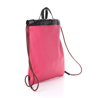 Gucci Grained Calfskin Logo Drawstring Backpack Box Pink Green Black 2 of 8