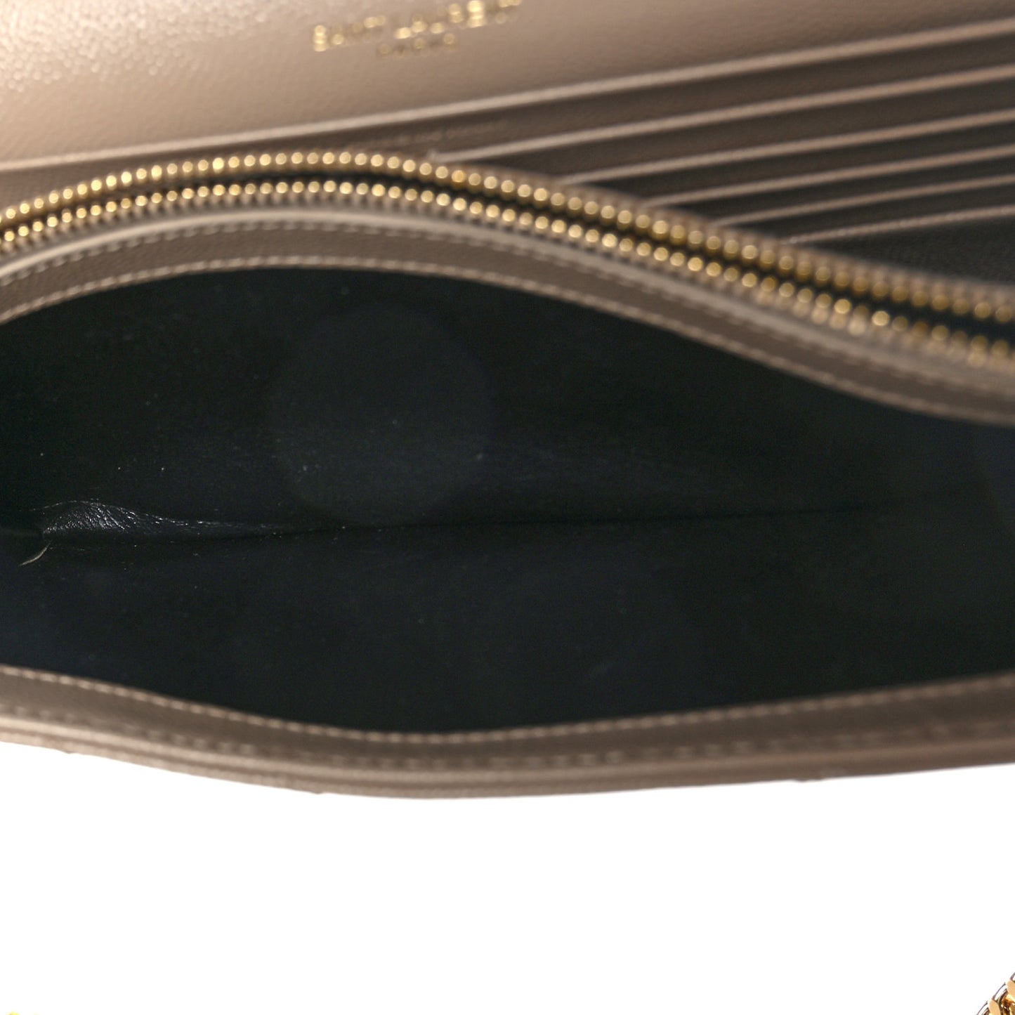 Grain De Poudre Matelasse Chevron Monogram Chain Wallet Nude Powder