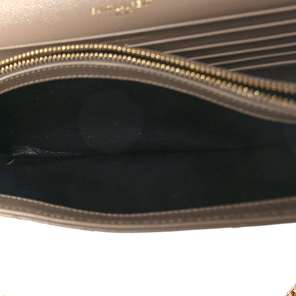 Saint Laurent Grain De Poudre Matelasse Chevron Monogram Chain Wallet Nude Powder 7 of 9
