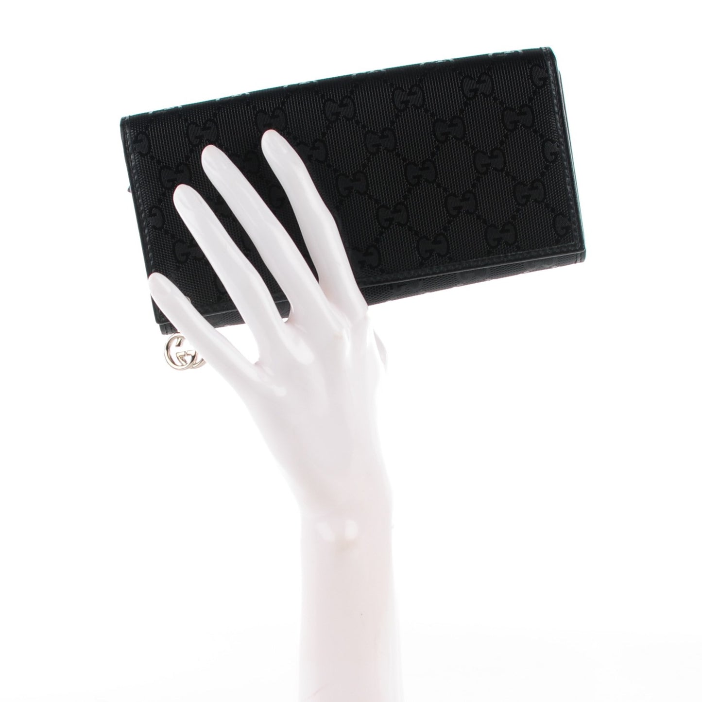 Imprime Monogram GG Pierce Chain Clutch Wallet Black