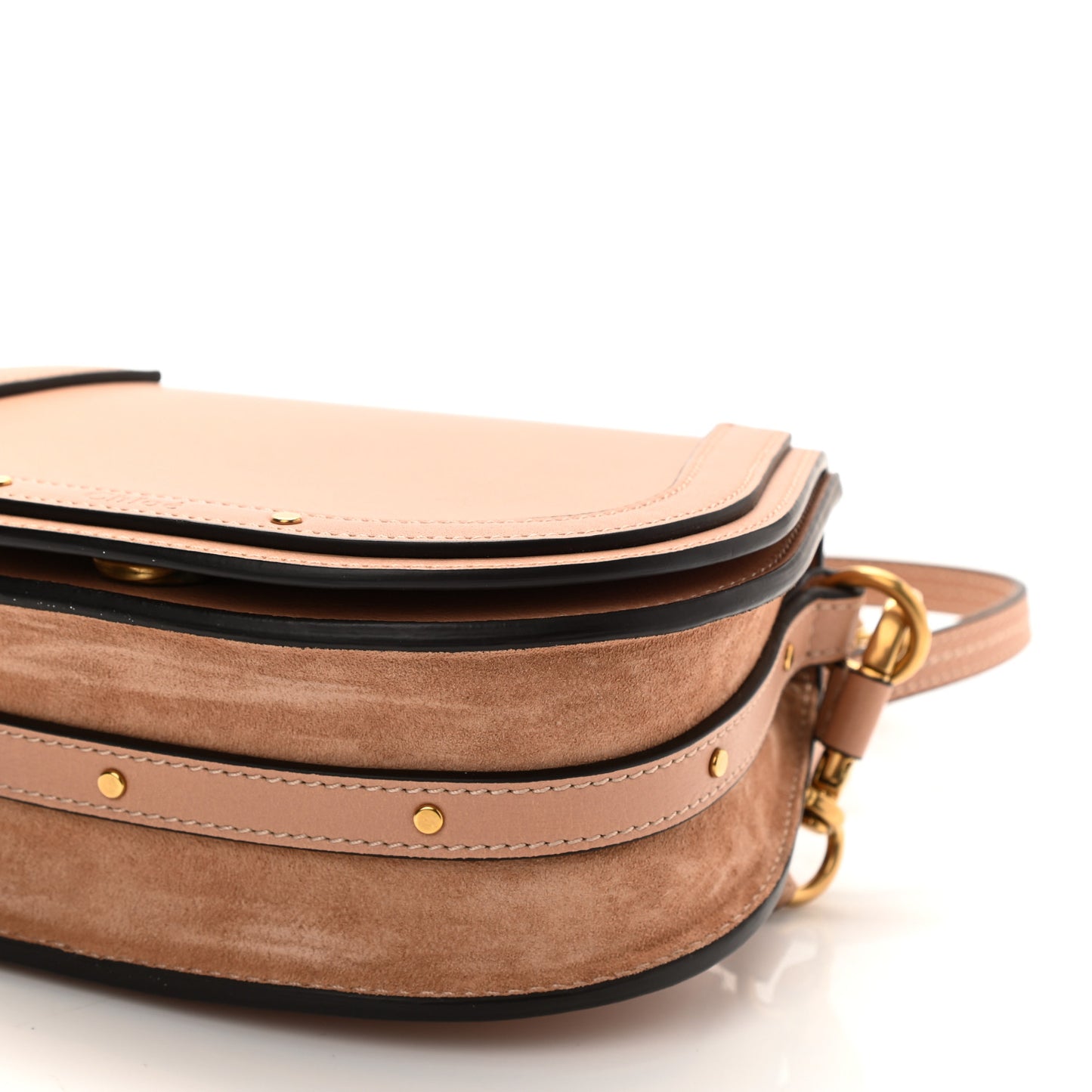 Calfskin Suede Small Nile Bracelet Bag Biscotti Beige