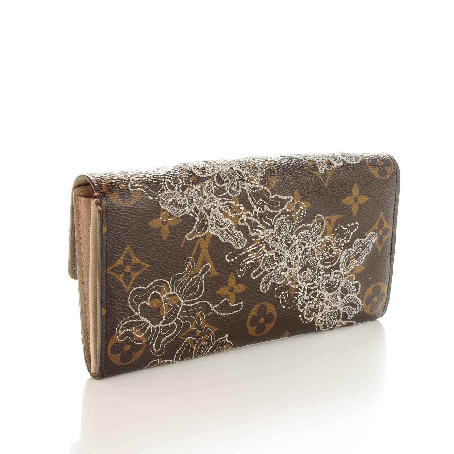 Louis Vuitton Monogram Dentelle Sarah Wallet Silver 3 of 11