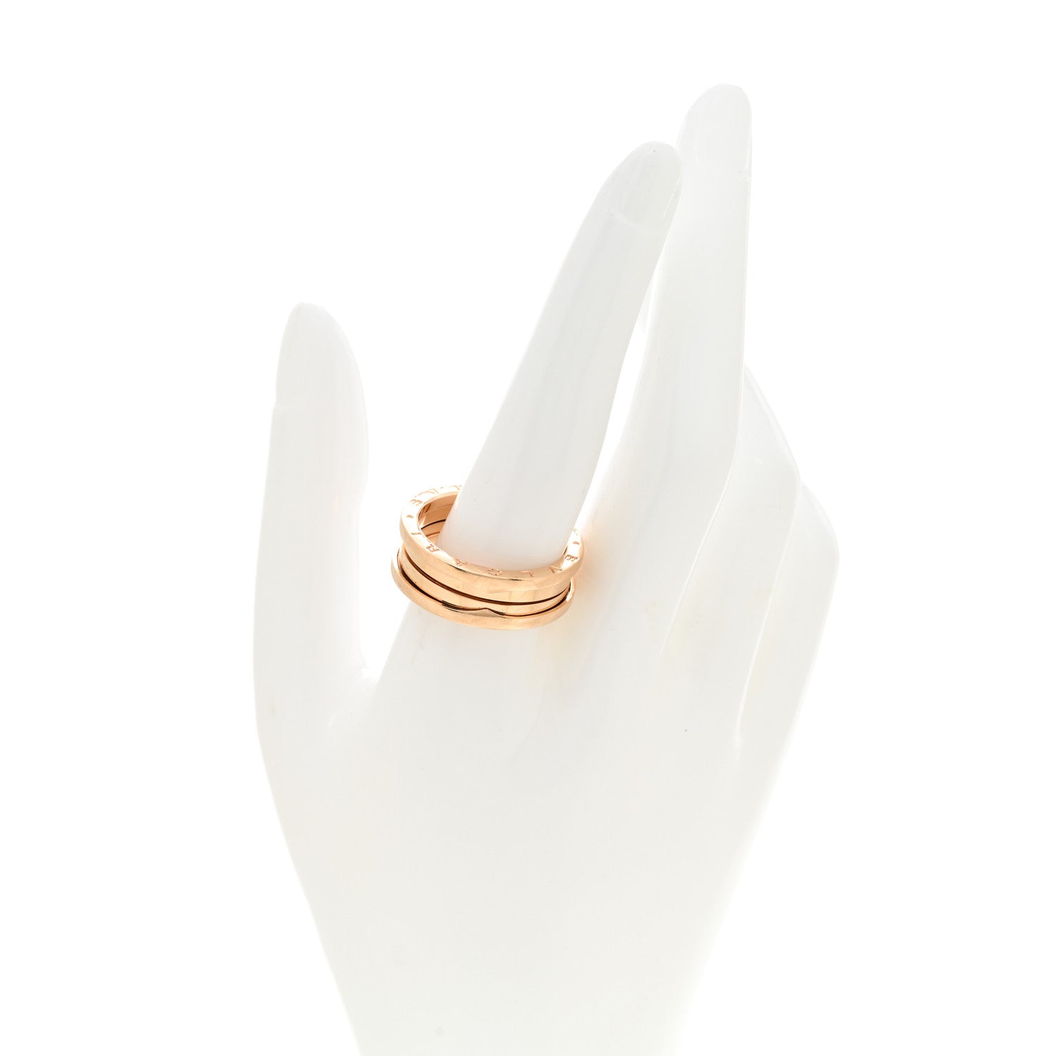 Bulgari 18K Rose Gold B.Zero1 Three-Band Ring 65 11 2 of 7
