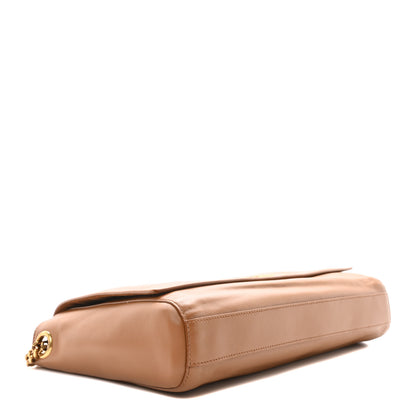 Saint Laurent Smooth Calfskin Suede Medium Reversible Monogram Kate Satchel Light Ochre 13 of 16