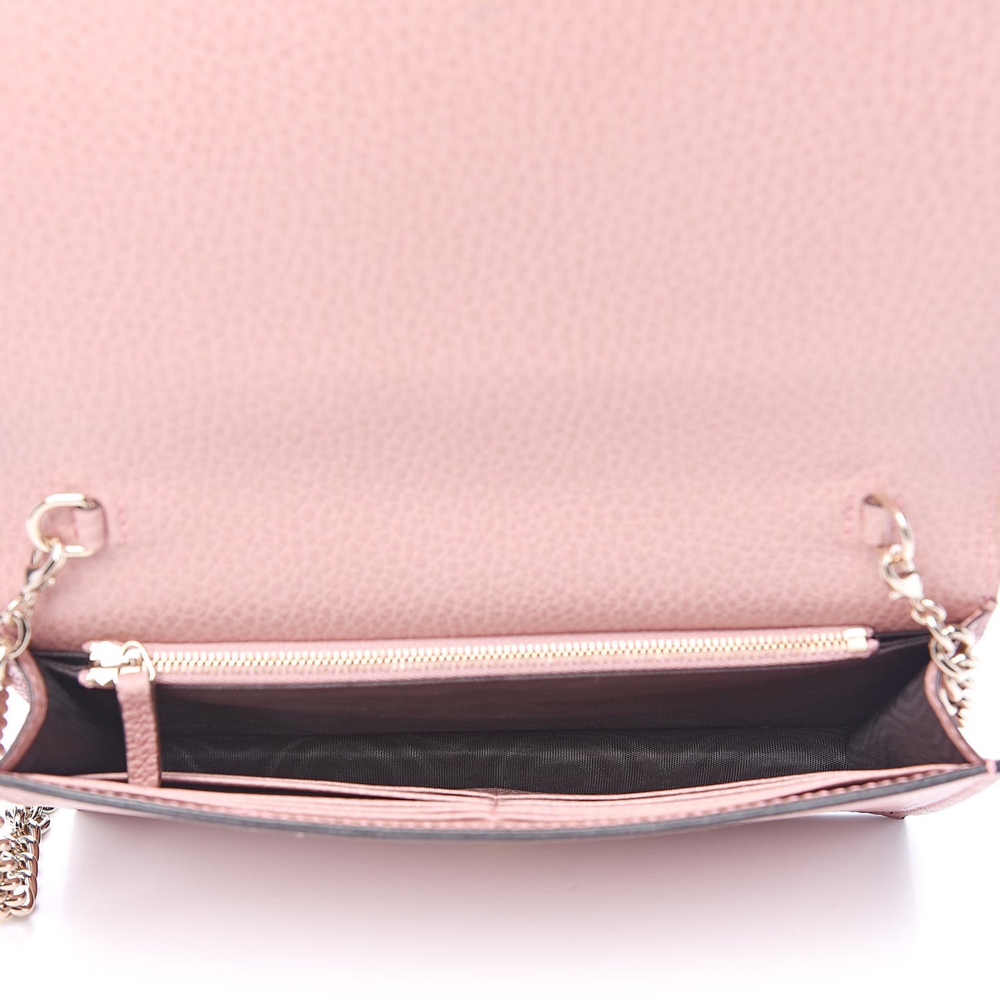 Dollar Calfskin Medium Betty Chain Wallet Soft Pink