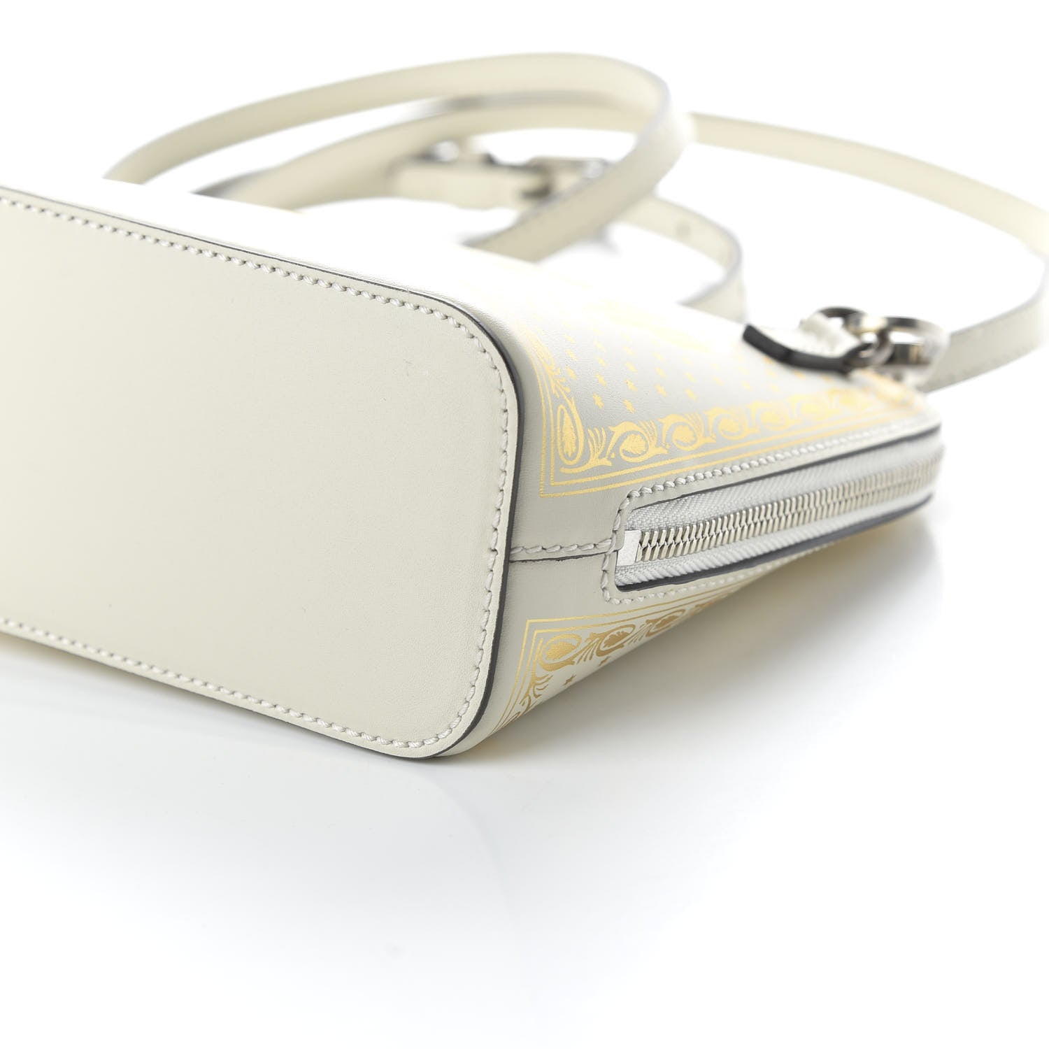 Gucci X SEGA Calfskin GUCCY Stars Mini Dome Shoulder Bag Mystic White Gold 7 of 10