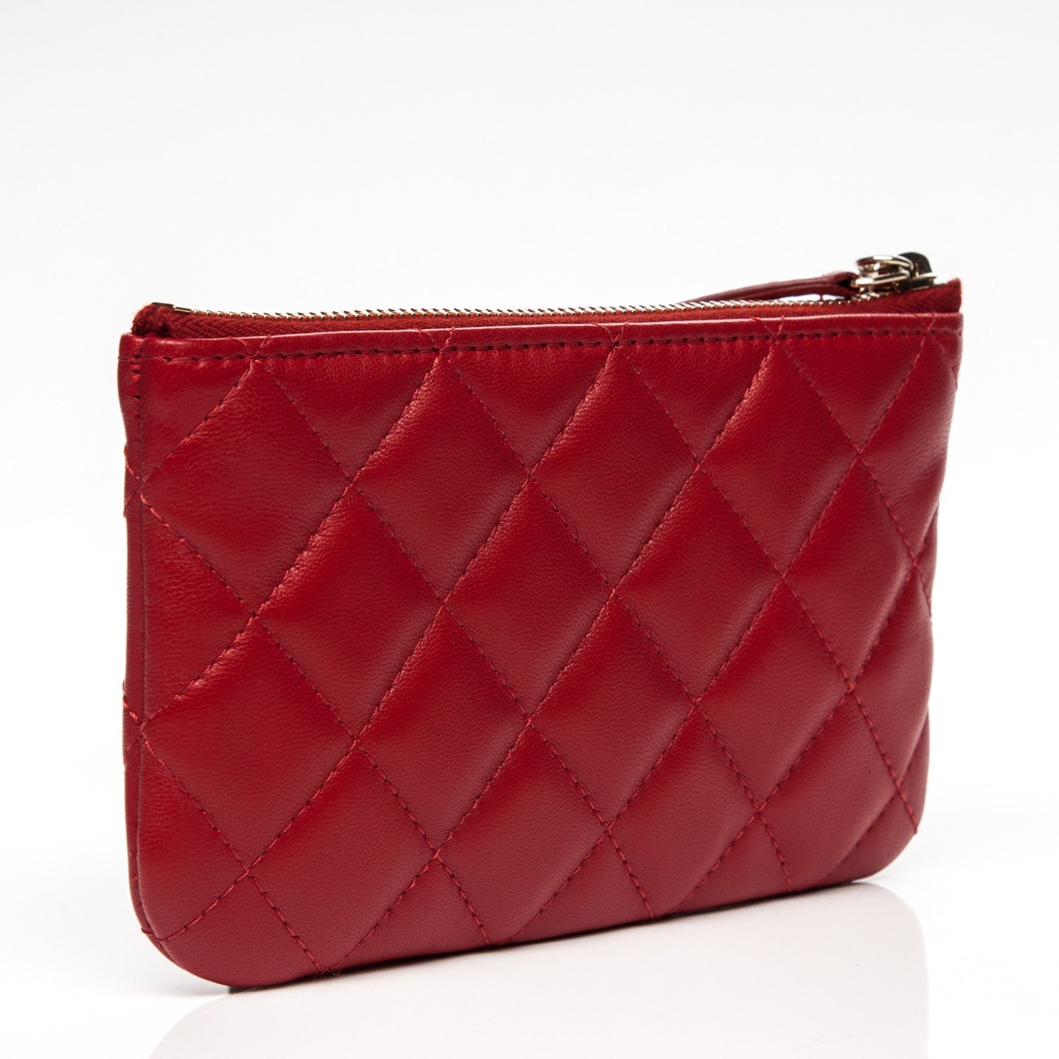 Chanel Lambskin Quilted Small Casino Cosmetic Case Red 3 of 8