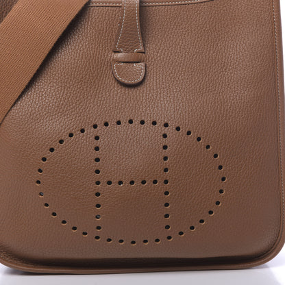 Hermes Taurillon Clemence Evelyne III PM Gold 10 of 11