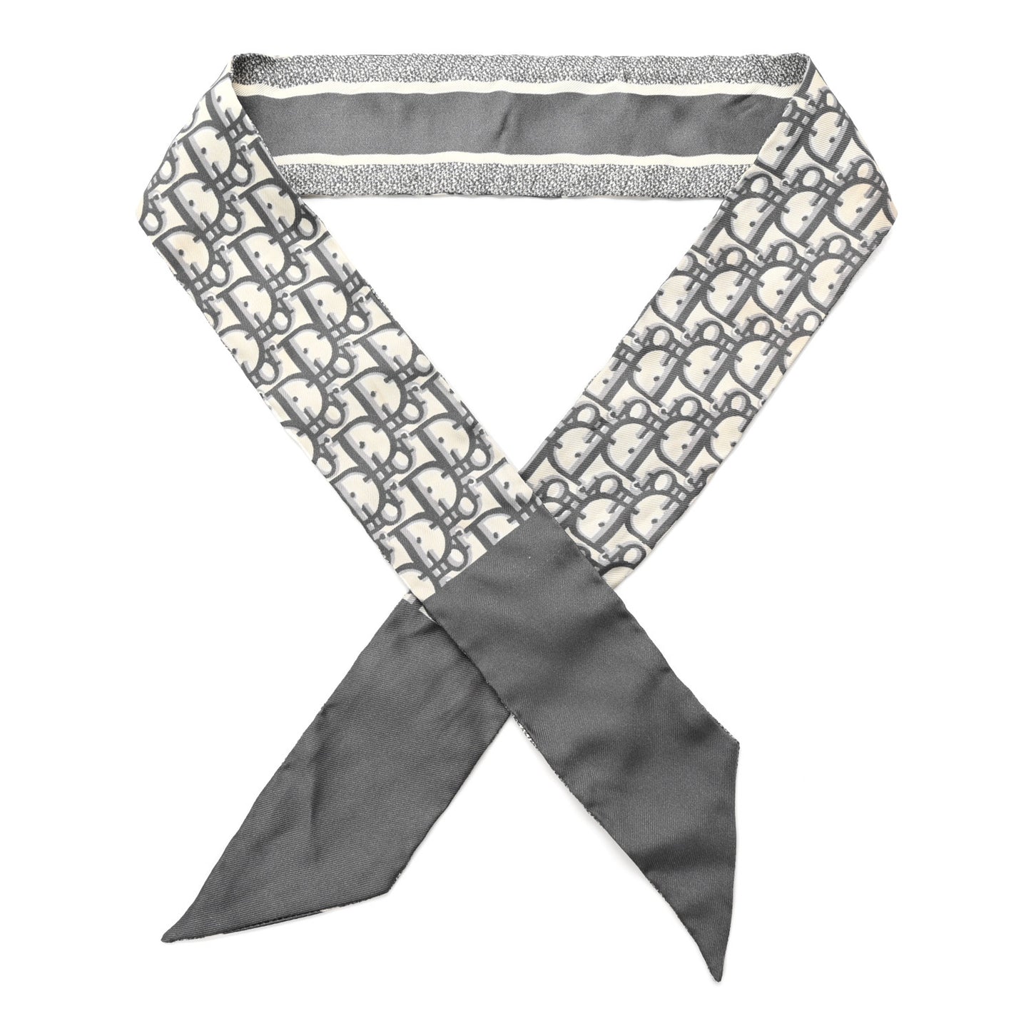 Silk Oblique Mitzah Scarf Grey
