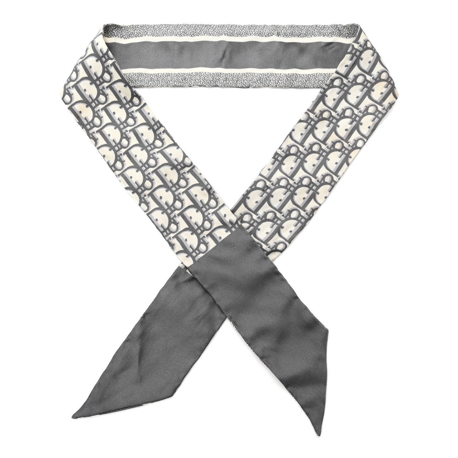 Christian Dior Silk Oblique Mitzah Scarf Grey 1 of 6
