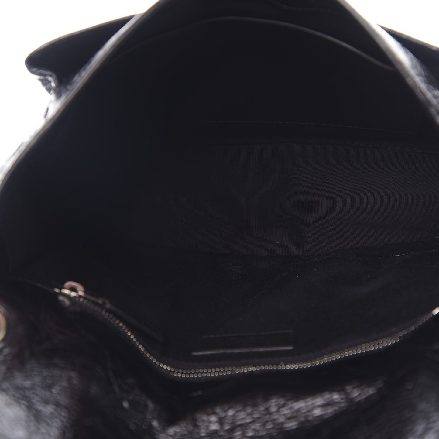 Crinkled Calfskin Matelasse Monogram Medium Niki Chain Satchel Black