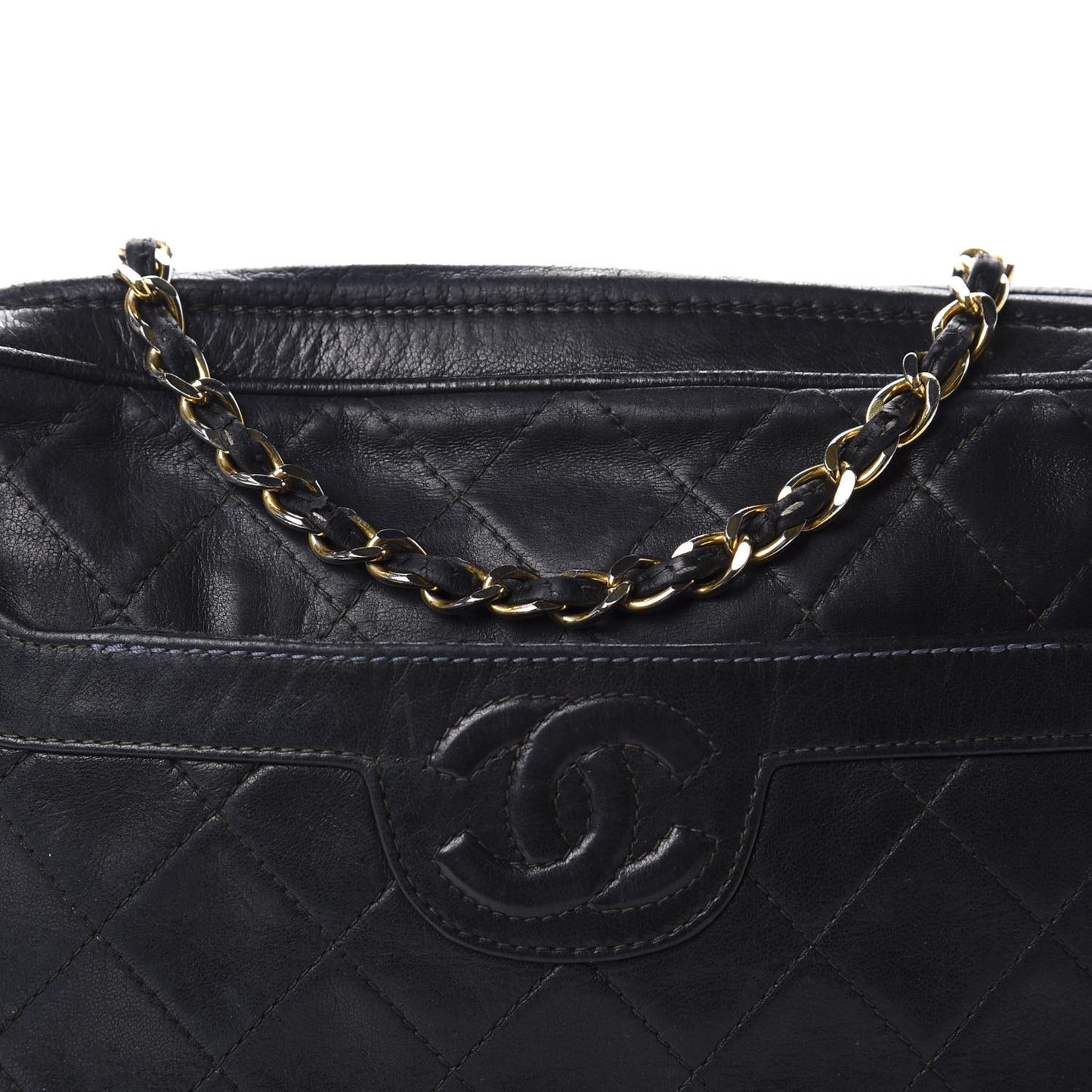 Lambskin Quilted CC Tassel Camera Case Black