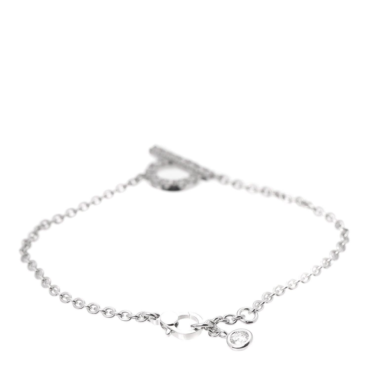 Hermes 18K White Gold Diamond Finesse Bracelet SH 3 of 8