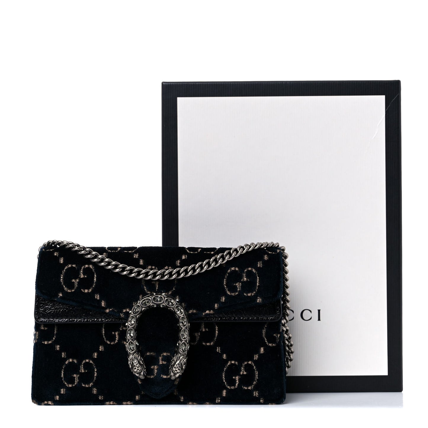 Velvet GG Monogram Super Mini Dionysus Shoulder Bag Blue Beige Black