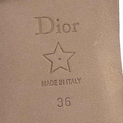 Christian Dior Canvas Embroidered Libellule Camouflage Dway Flat Slide Sandals 36 Natural Black 8 of 10