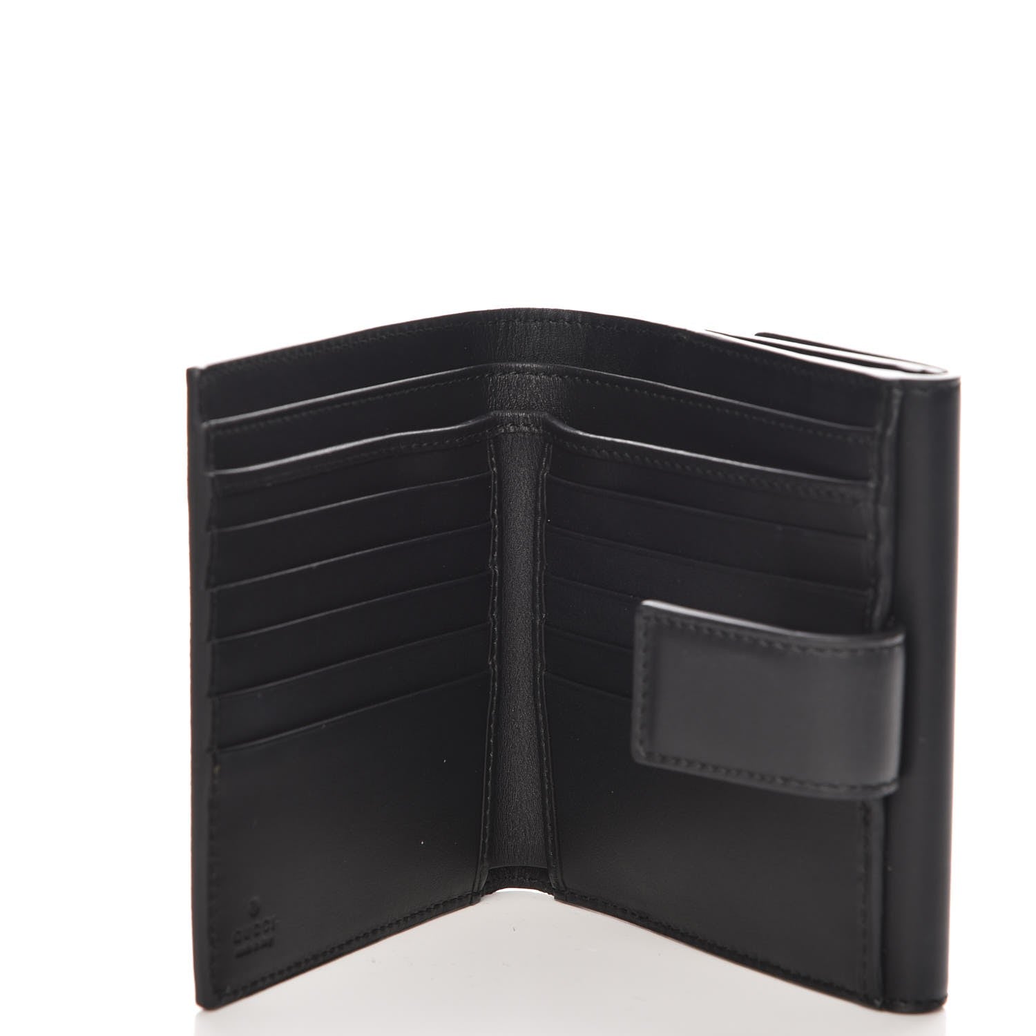 Gucci GG Supreme Monogram French Flap Wallet Black 5 of 8