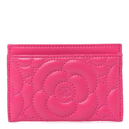 Chanel Caviar Camellia Embossed Card Holder Fuchsia 1 of 8