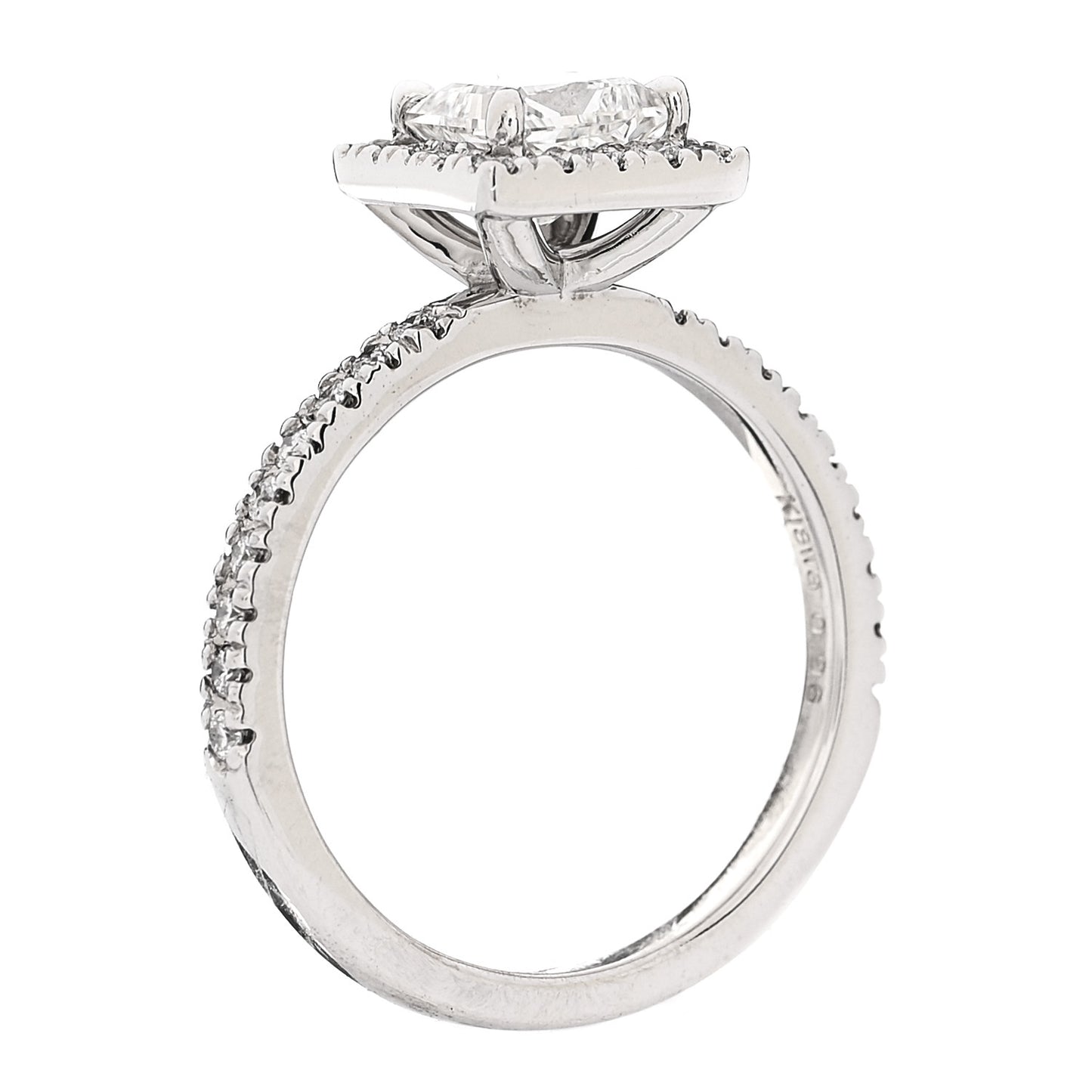 18K White Gold Diamond .96ctw Princess Cut Engagement Ring  52 6