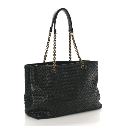 Bottega Veneta Nappa Intrecciato Medium Classic Chain Strap Tote Black 3 of 9