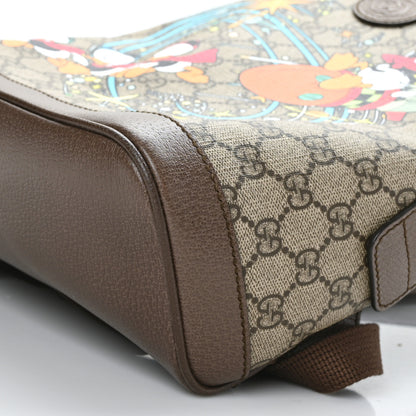 Gucci X DISNEY GG Supreme Monogram Donald Duck Small Interlocking G Dome Backpack Beige Multicolor New Acero 9 of 9