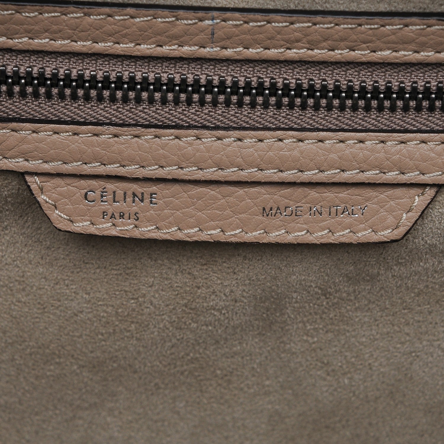 Celine Drummed Calfskin Mini Luggage Dune 6 of 6