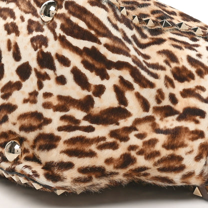 Valentino Garavani Calf Hair Leopard Print Medium Rockstud Tote Leopard 9 of 9