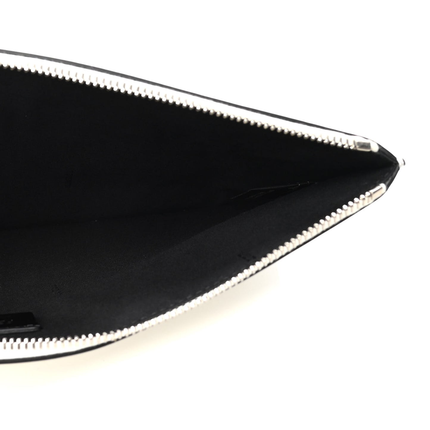 Vitello Shadow Logo Inlay Pouch White Black Multicolor