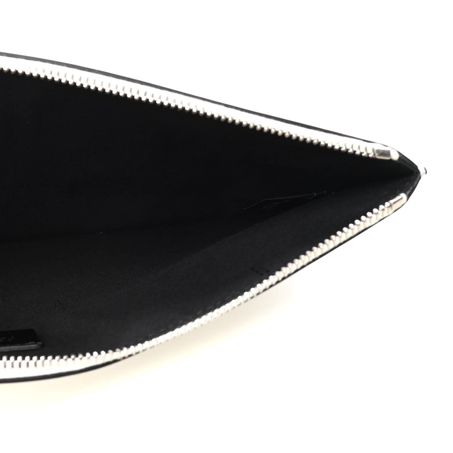 Fendi Vitello Shadow Logo Inlay Pouch White Black Multicolor 4 of 4