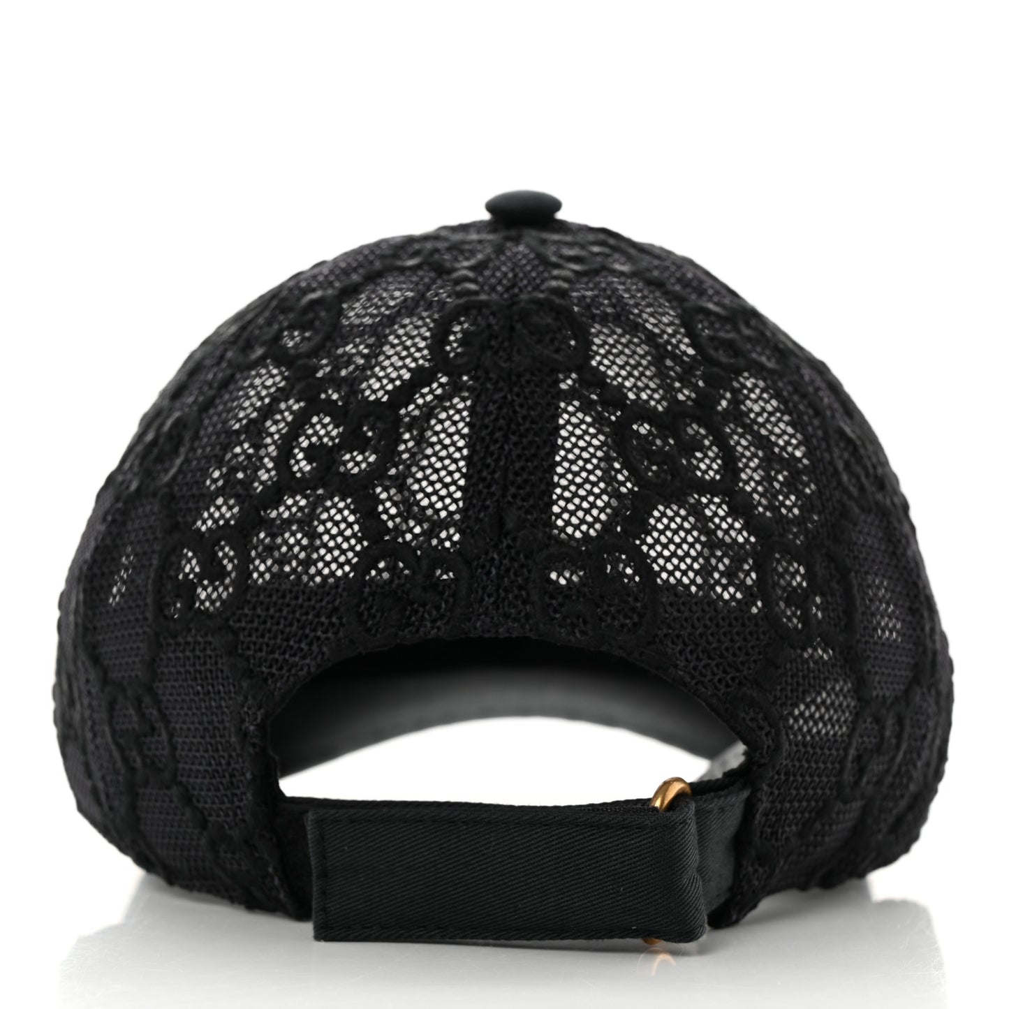 Mesh GG Monogram Embroidered Shivali Baseball Hat S 56 Black