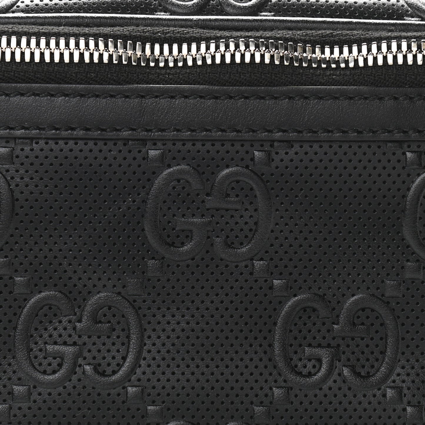 Calfskin GG Tennis Embossed Belt Bag Black