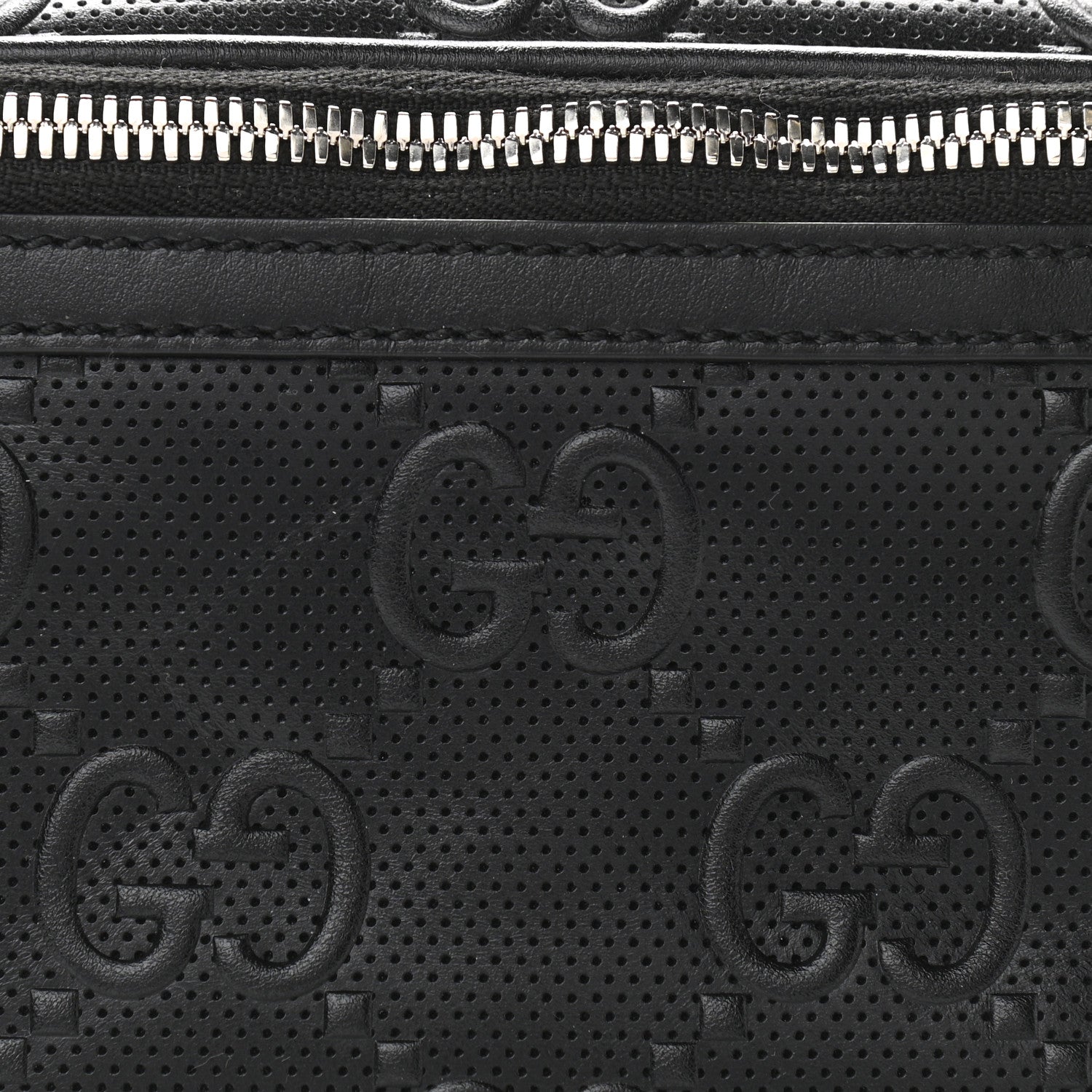 Gucci Calfskin GG Tennis Embossed Belt Bag Black 8 of 11