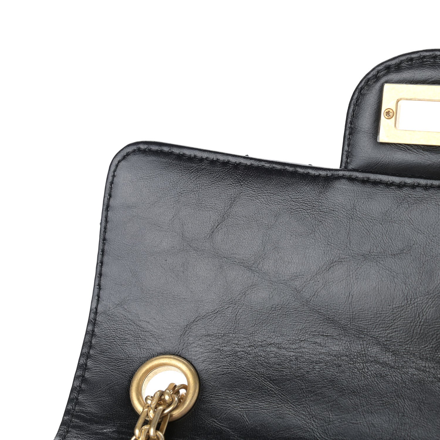 Chanel Aged Calfskin Chevron Quilted 2.55 Reissue Mini Flap Black 10 of 10