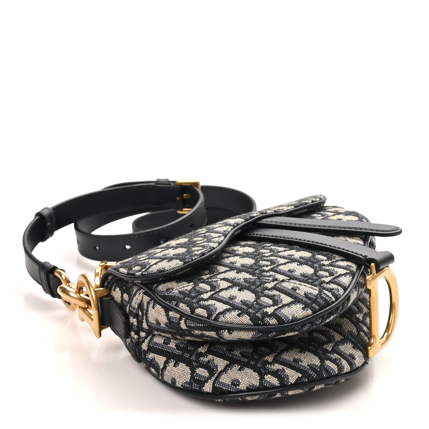 Oblique Mini Saddle Bag With Strap Blue