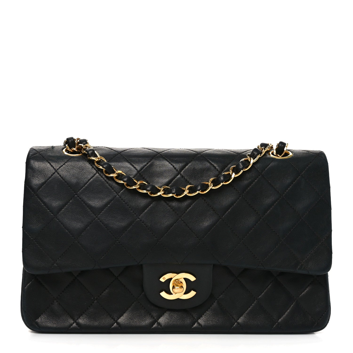Chanel Lambskin Quilted Medium Double Flap Black 1 of 11