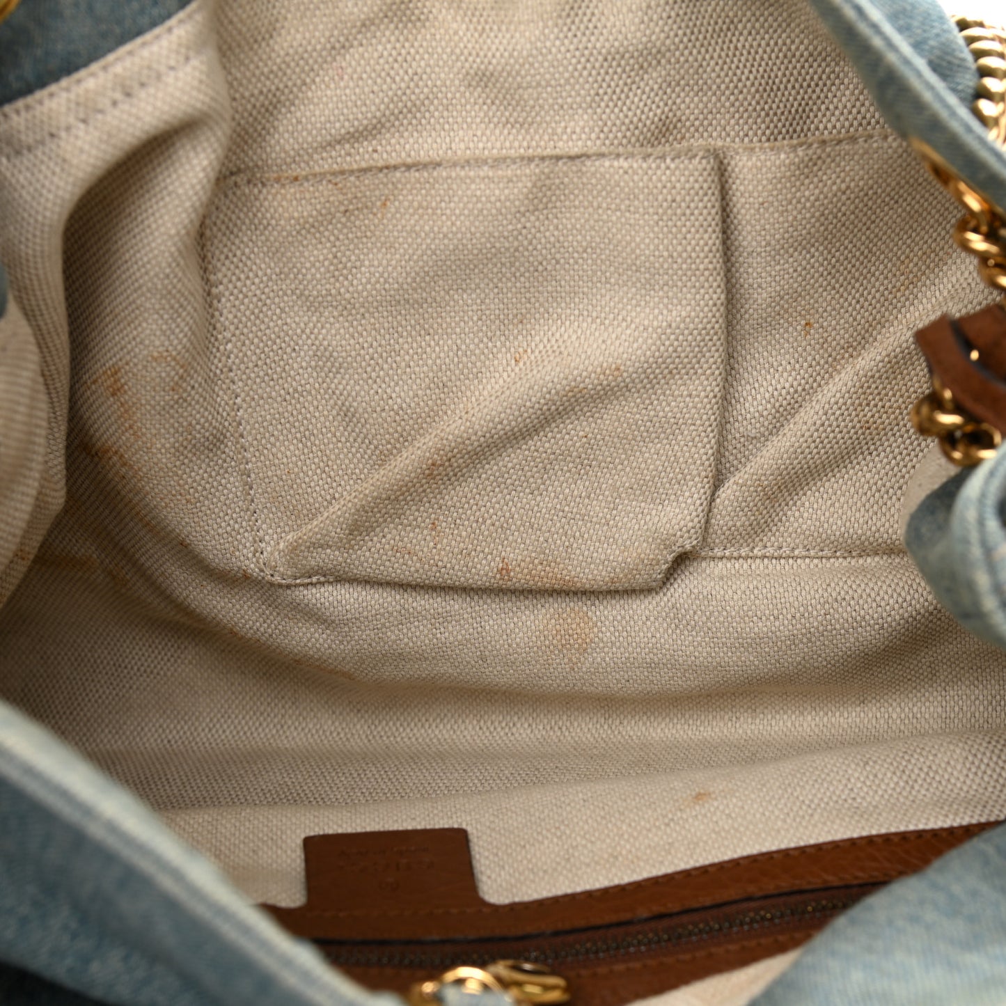 Denim Medium Soho Chain Shoulder Bag Blue