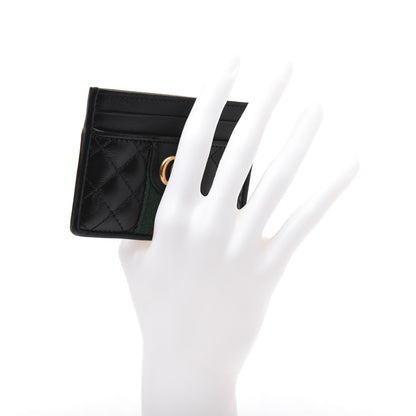 Gucci Calfskin Web Trapuntata Ophidia Card Holder Black 2 of 16