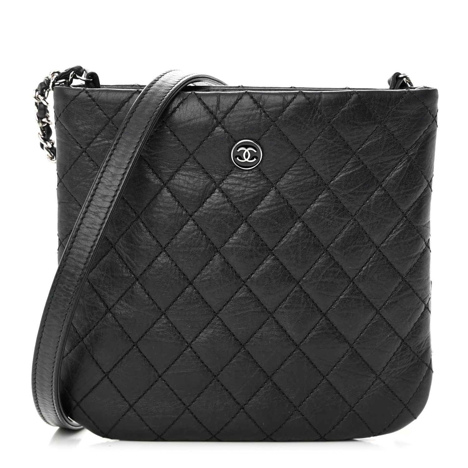Chanel Aged Calfskin Quilted Crossbody Bag Black 1 of 17