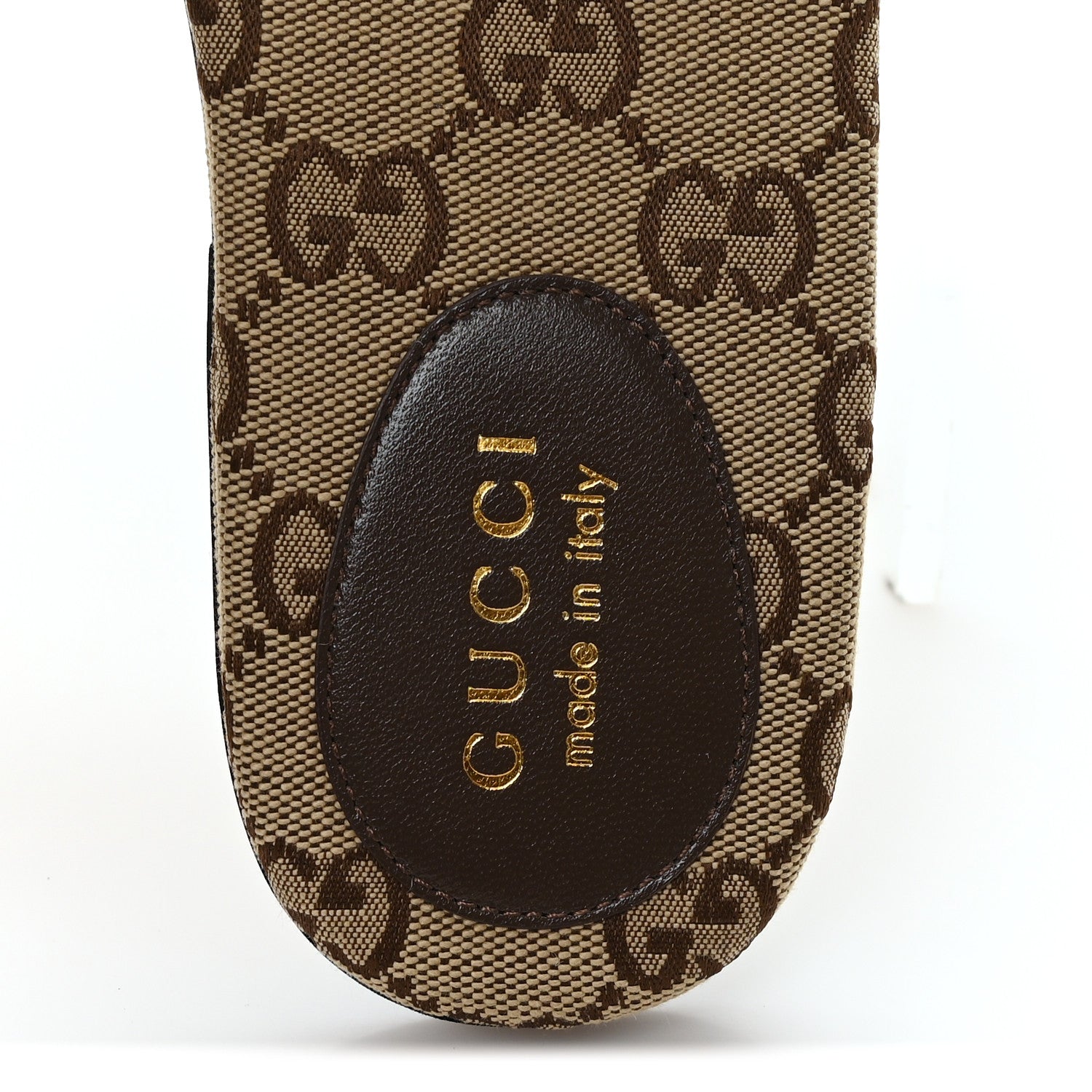 Gucci Monogram Horsebit Slide Sandals 37.5 Camel Ebony 8 of 10