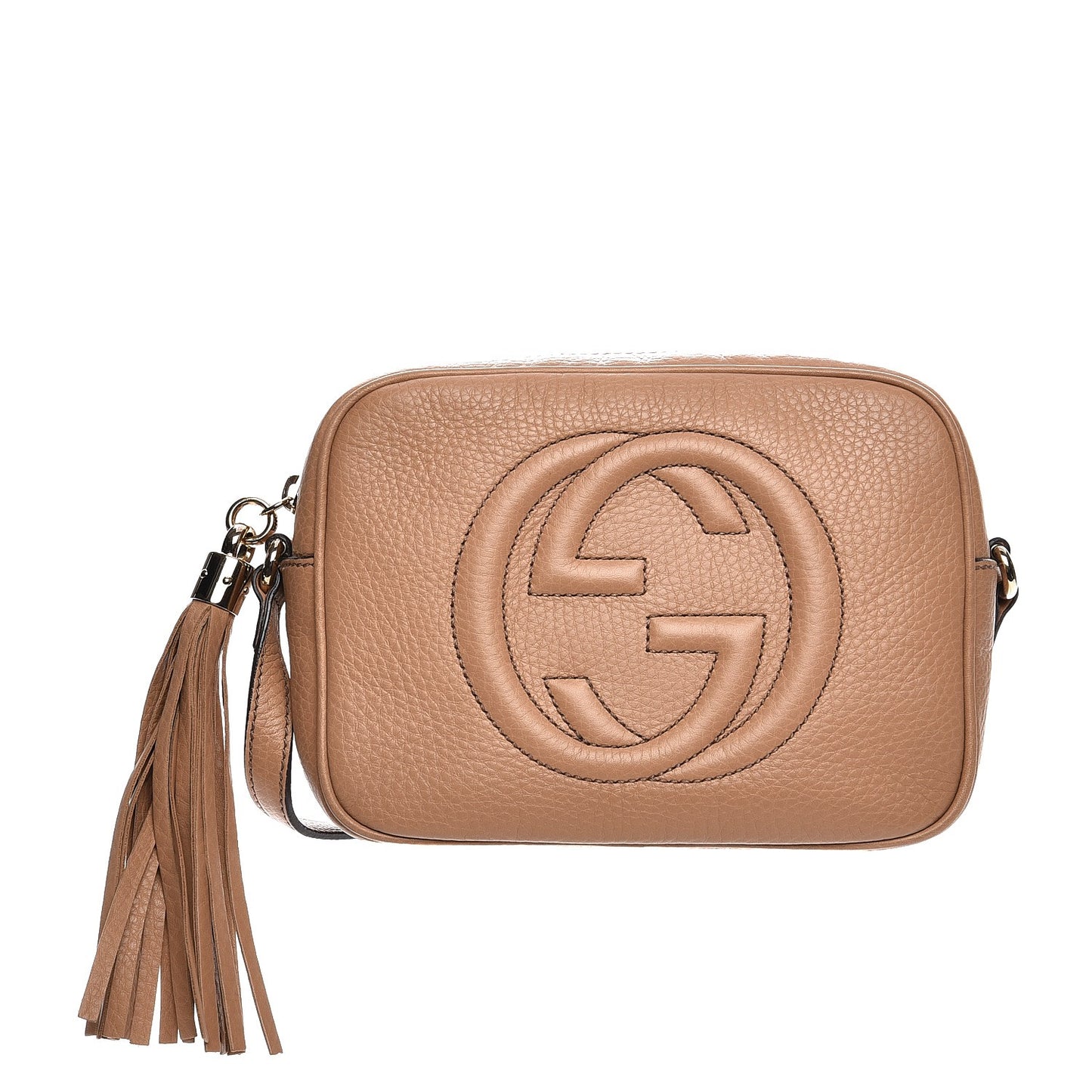 Pebbled Calfskin Small Soho Disco Bag Rose Beige