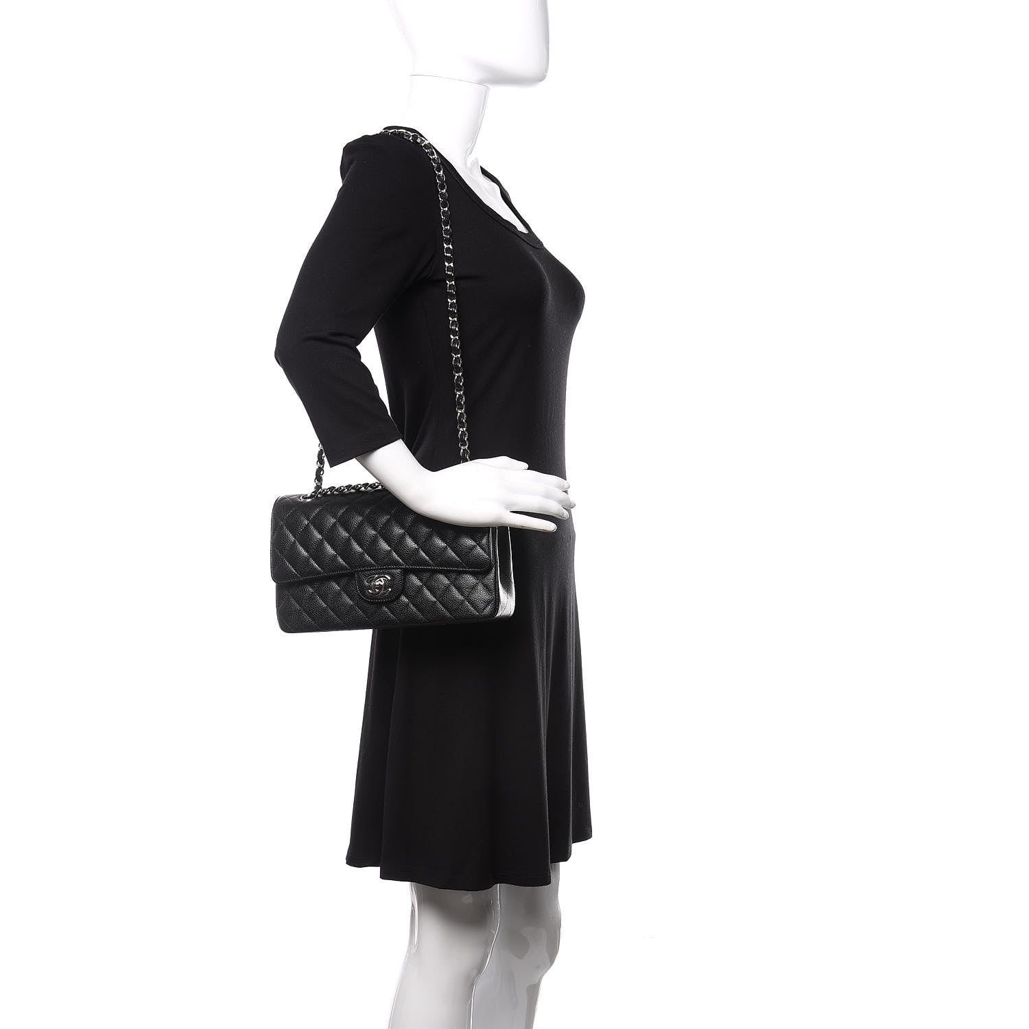 Chanel Caviar Quilted Medium Double Flap Black 2 of 11