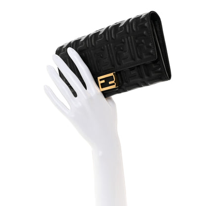 Fendi Nappa Matisse FF Embossed Continental Wallet Black 2 of 10