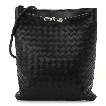 Bottega Veneta Nappa Intrecciato Andiamo Flat Messenger Black 1 of 11